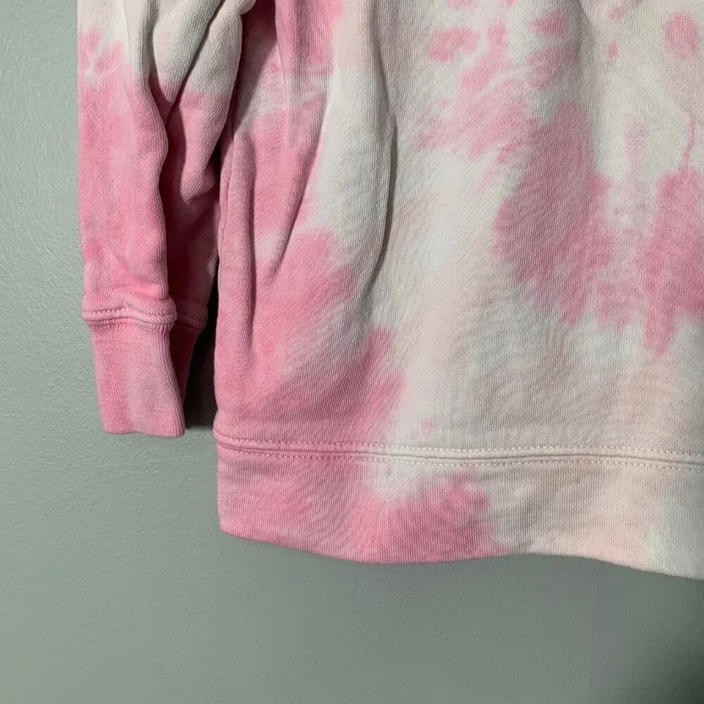 5/$25 Crewcuts Girls Pink Tie Dye Quarter Zip Sweatshirt Mock Neck Size S 6-7 - Picture 2 of 5
